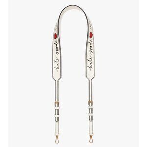 S Kate Spade Script Logo Leather Ivory White Crossbody Bag Strap KF319 NWT $129